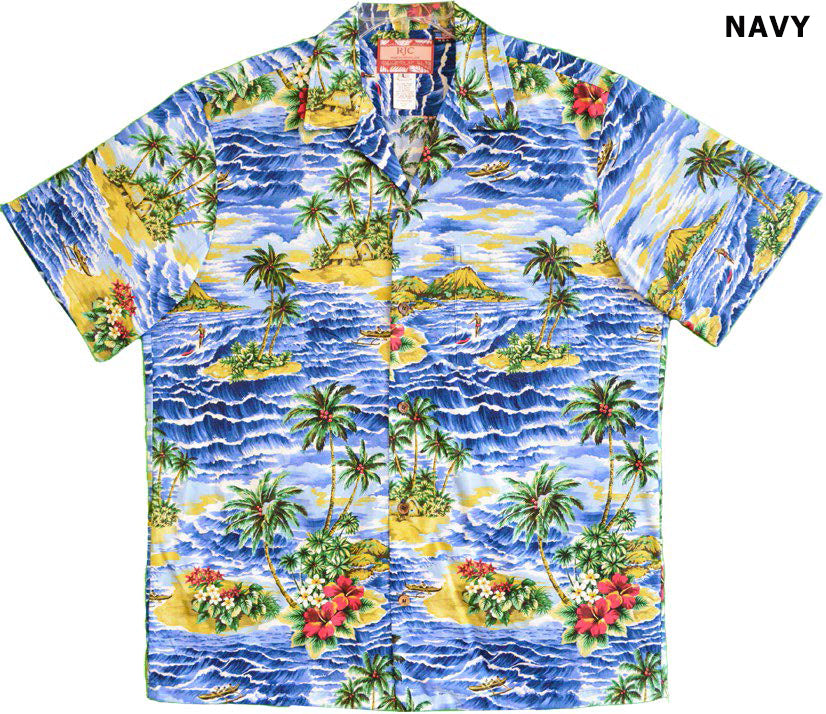 Men's San Francisco Hawaiian Aloha Vintage Cotton Lawn Shirt in Cream - L  at  Men's Clothing store: Button Down Shirts