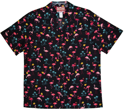 Mini Pink Flamingos Men's Hawaiian Shirt