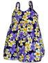 Yellow Hibiscus Hidden Plumeria Girl's Hawaiian Flared Dress