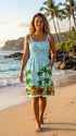 RJC Women's Hibiscus Shores Hawaiian Smocked Sundress