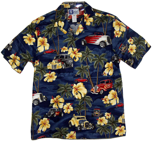 Hibiscus Drag Racers Men's Hawaiian Shirt