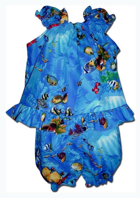 Marine Aquarium Fish Girl's 2pc Hawaiian Cabana Set