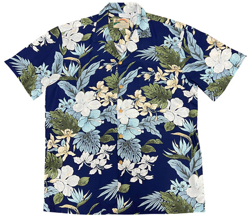 Paradise Found Men's Hilo Ginger Hibiscus Hawaiian Shirt