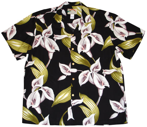 Paradise Found Men's Tom Selleck Magnum PI Calla Lily Hawaiian Shirt