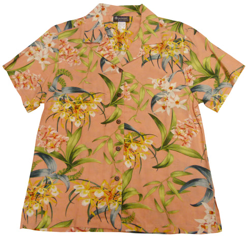 Orchidaceae Women's Hawaiian Camp Shirt – 100% Rayon, Made in Hawaii | RJC