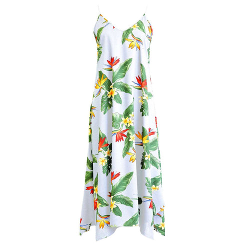 Bird of Paradise Display Maxi Scarf Hawaiian Hem Dress