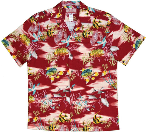 Angel Fish Manta Ray Reef Men's Hawaiian Shirt