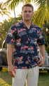 Flaming Roadsters USA Flag Men's Hawaiian Shirt