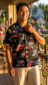 Flaming Roadsters USA Flag Men's Hawaiian Shirt