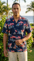 Flaming Roadsters USA Flag Men's Hawaiian Shirt