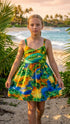 Florida Alligator Lagoon Girl's Hawaiian Flared Dress