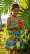Florida Alligator Lagoon Girl's Hawaiian Flared Dress