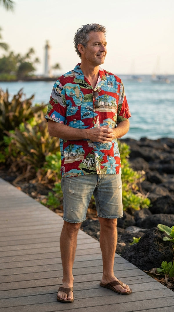 Paradise Found Vintage Florida's Gold Coast Men's Rayon Hawaiian Shirt
