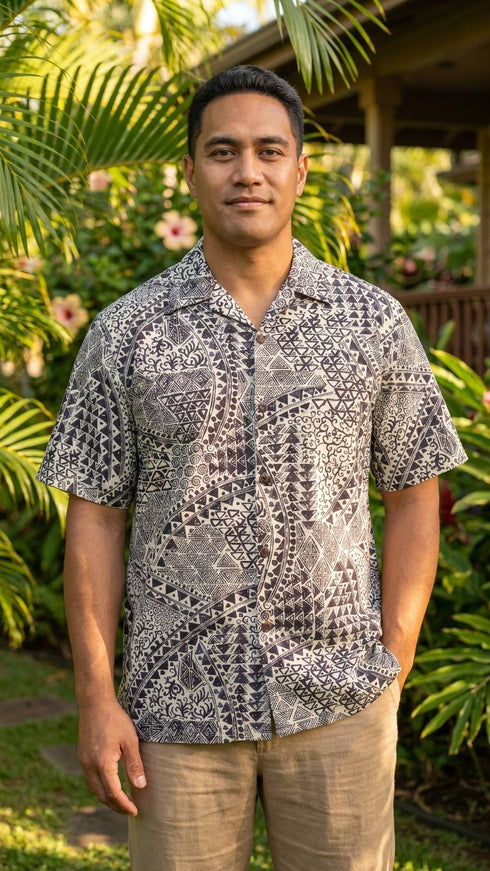 Go Barefoot Mens Hawaiian Tats Big & Tall Shirt