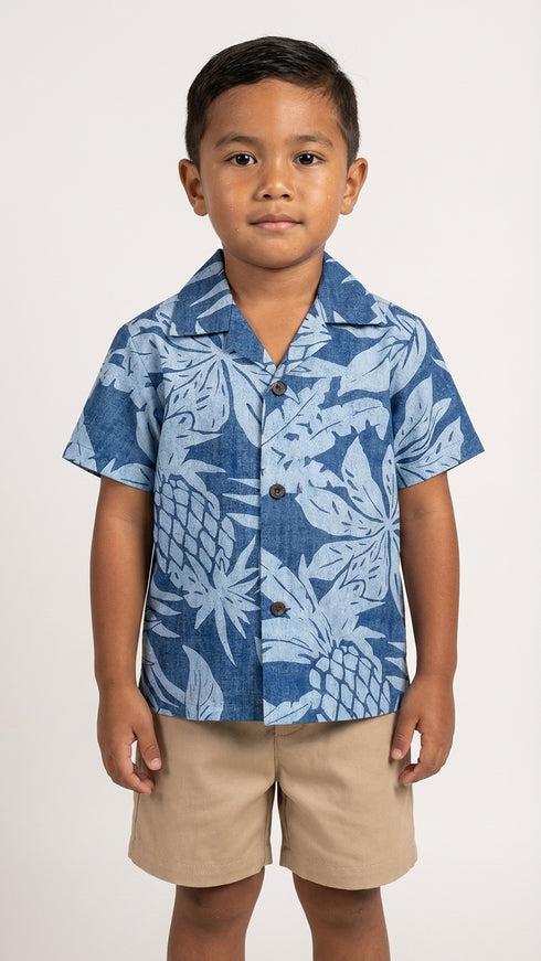 Hala Pineapples Hawaiian Aloha Boys 2pc Cabana Set