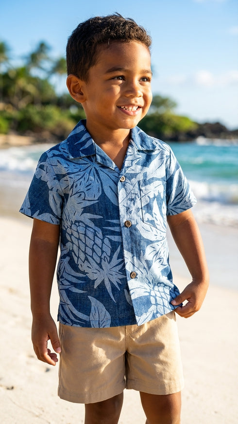 Hala Pineapples Hawaiian Aloha Boys 2pc Cabana Set