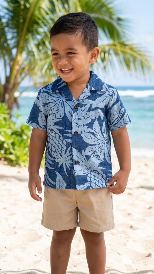 Hala Pineapples Hawaiian Aloha Boys 2pc Cabana Set