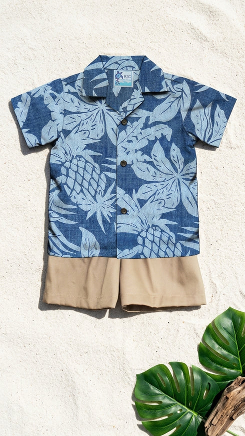 Hala Pineapples Hawaiian Aloha Boys 2pc Cabana Set