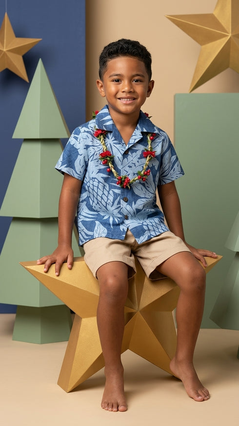 Hala Pineapples Hawaiian Aloha Boys 2pc Cabana Set