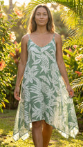 Hala Pineapples Hawaiian Scarf Hem Dress