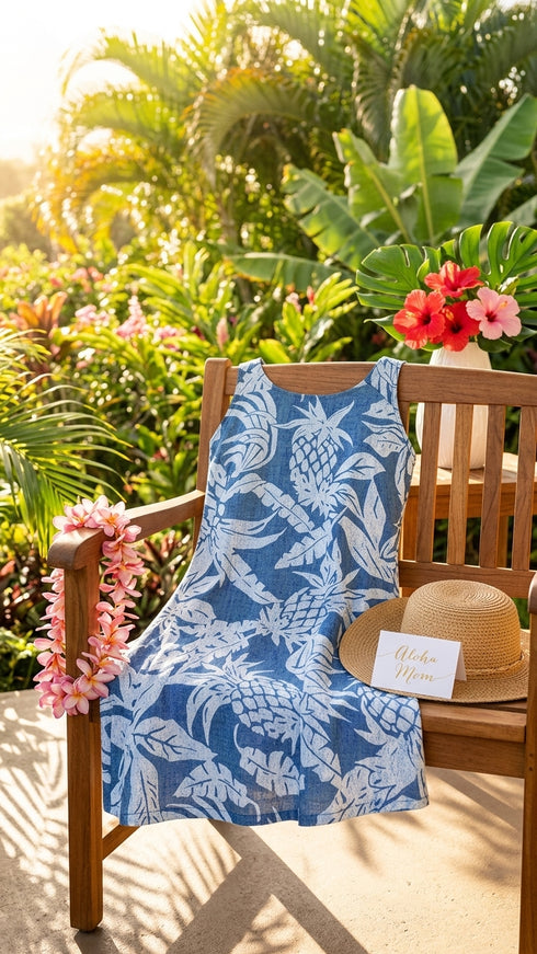 Hala Pineapples Womens Hawaiian A-Line Dress
