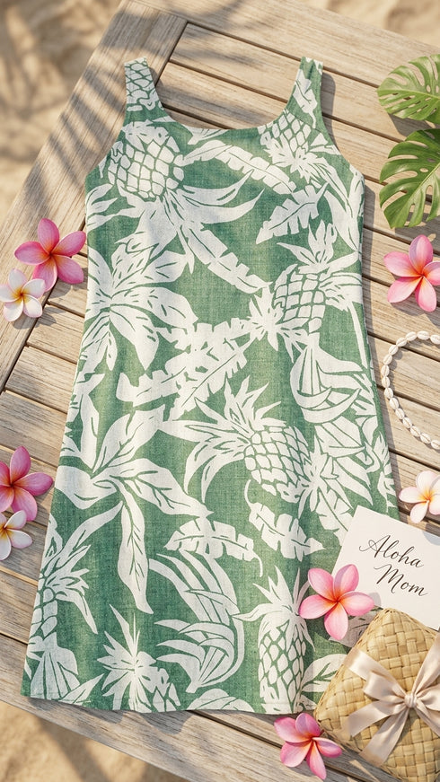 Hala Pineapples Womens Hawaiian A-Line Dress