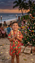 RJC Made in USA Boy's Christmas Hawaiian Santa Aloha 2pc Set