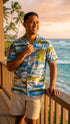 Hawaiian Island Airplane Men's Hawaiian Shirt