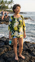RJC Womens Hawaiian Jungle Flower Peasant Blouse