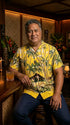 Pineapple Juice Mens Hawaiian Palm Shirt