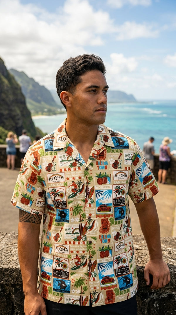 Hawaii State Locations Men's Hawaiian Shirt