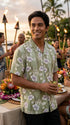 Paradise Found Men's Hibiscus Bamboo Panel Hawaiian Shirt