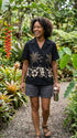 Hibiscus Bottom Band Women's Hawaiian Camp Shirt