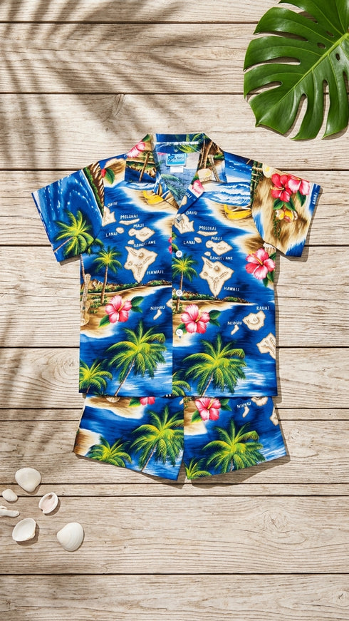 RJC Boys Hibiscus Hawaiian Island 2pc Cabana Set