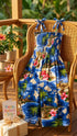 Women’s Smocked Tube Dress – Hibiscus Hawaiian Island Print