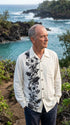 Hibiscus Panel Kamehameha Style Men's Long Sleeve Hawaiian Shirt