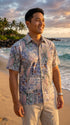 Go Barefoot Men's Honu Turtle Tapa Reverse Aloha Shirt, view 2 of 9