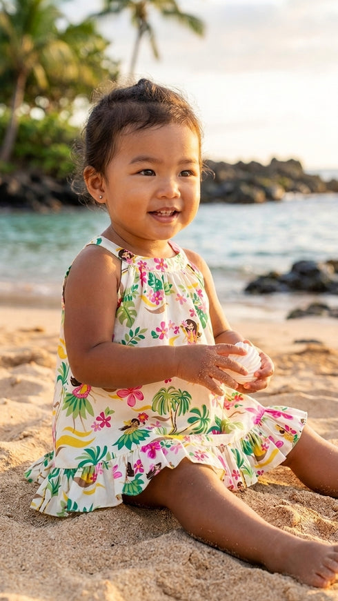 RJC Baby Girls Hula Girl Fun Halter Dress 2pc Set