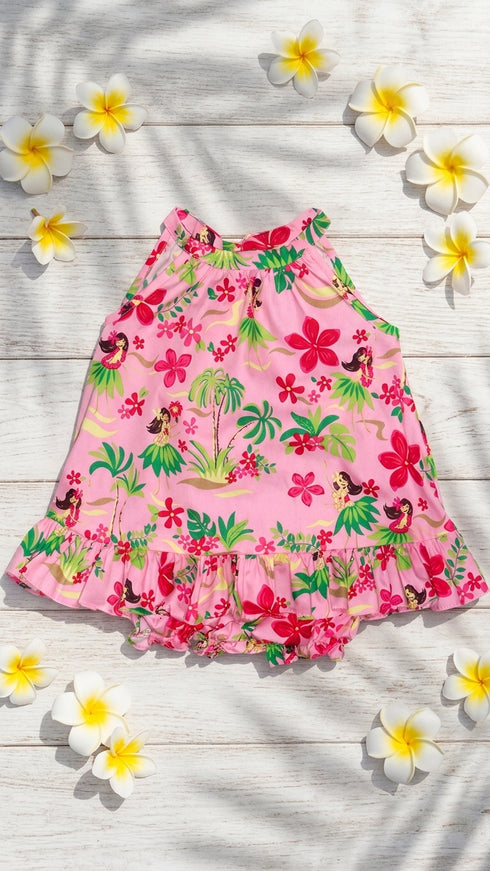 RJC Baby Girls Hula Girl Fun Halter Dress 2pc Set