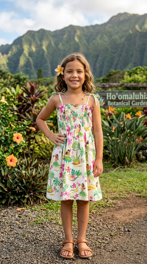RJC Girls Hula Girl Fun Elastic Tube Top Sundress