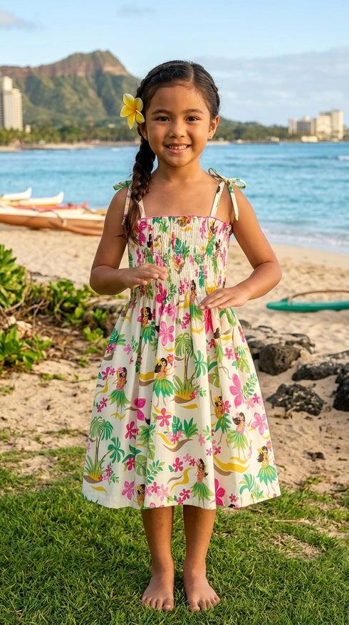 RJC Girls Hula Girl Fun Elastic Tube Top Sundress