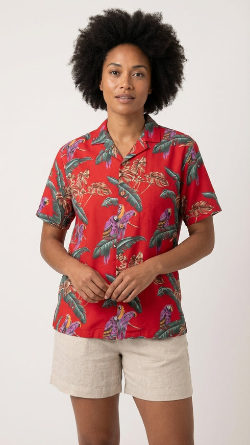 Jungle Bird Women's Hawaiian Camp Shirt
