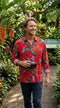 Jungle Bird Tom Selleck "Magnum PI" Kamehameha Style Mens Long Sleeve Shirt