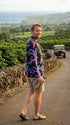 Jungle Bird Tom Selleck "Magnum PI" Kamehameha Style Mens Long Sleeve Shirt