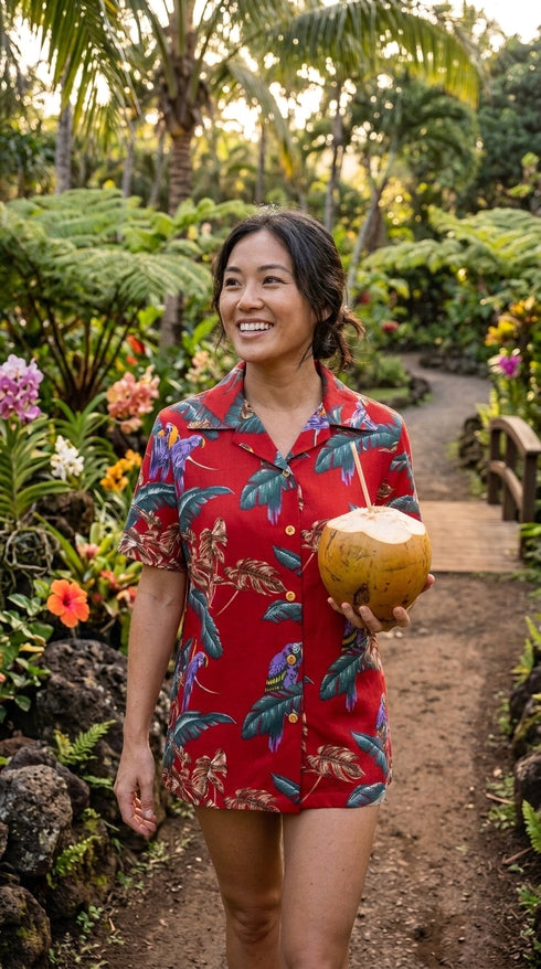 Jungle Bird Women's Hawaiian Camp Shirt