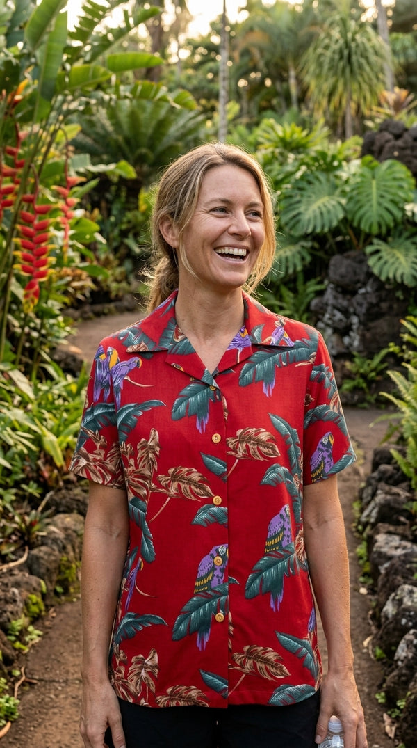 Jungle Bird Women's Hawaiian Camp Shirt