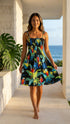 Women's Smocked Tube Dress – Jungle Parrot Print