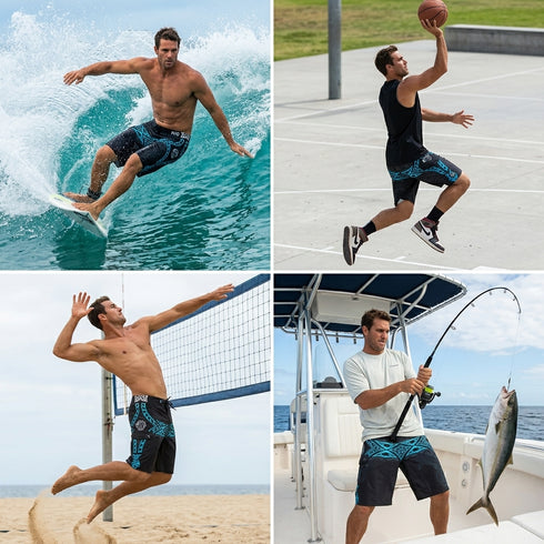 HIC 21" Kanaha 8-Way Octo Stretch Men's Board Shorts – Quick Dry Performance Board Shorts