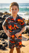 Kilauea Big Island Volcano Boy's 2pc Cabana Set