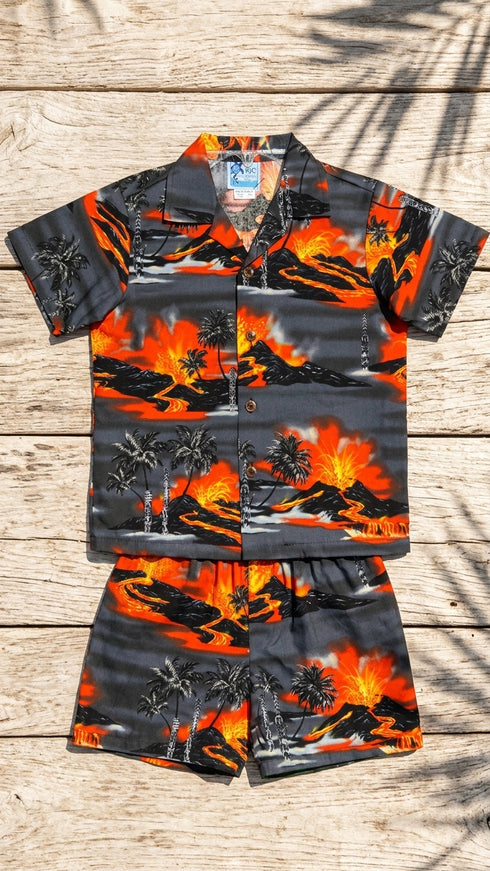 Kilauea Big Island Volcano Boy's 2pc Cabana Set